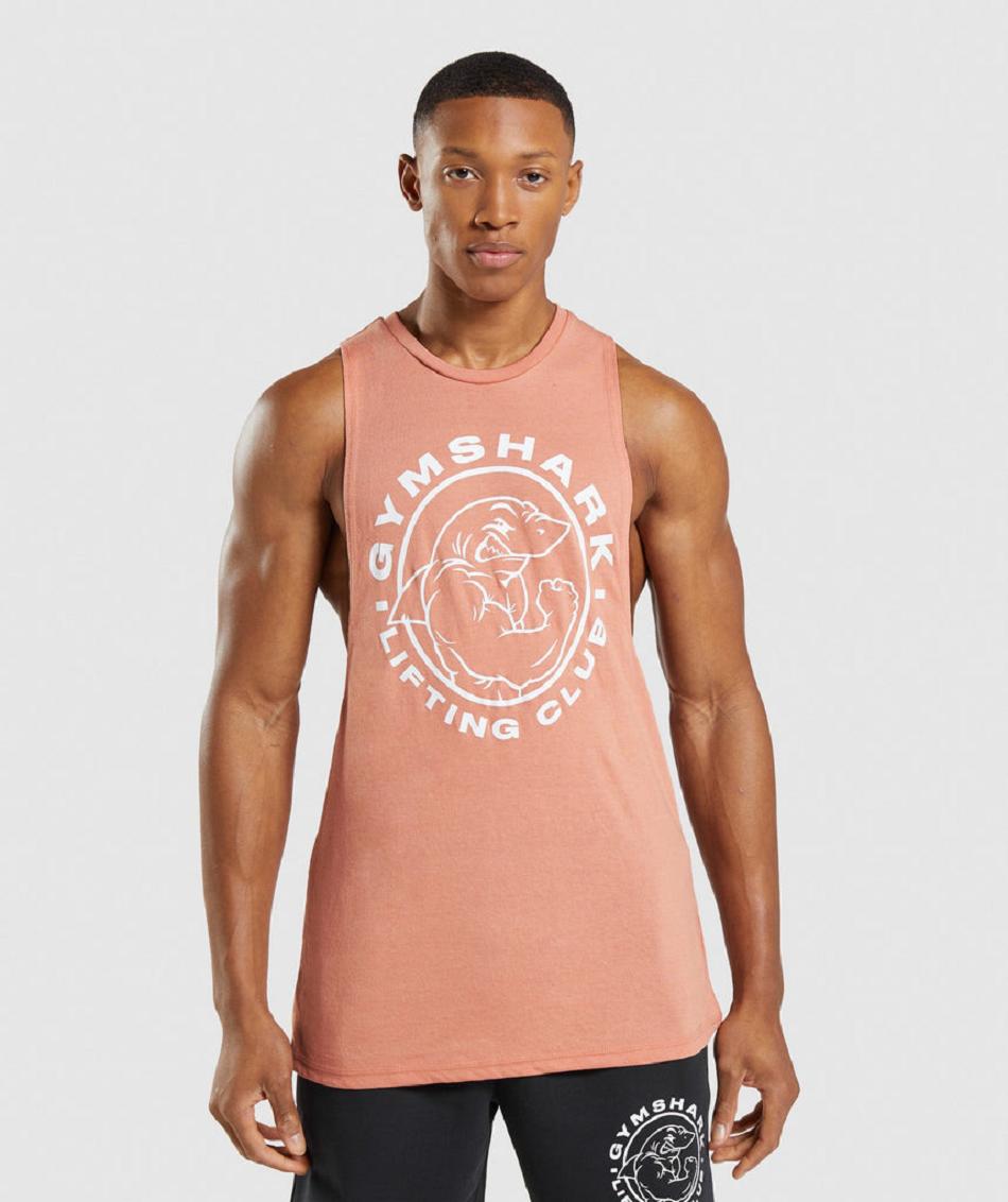 Camiseta Tirantes Gymshark Legacy Drop Arm Hombre Rosas | CO 3215JPQ